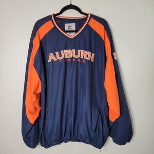 Auburn Tigers Blue and Orange Pullover Lined Windbreaker